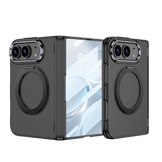 iPhone Duo - Magnetic Hinge Protection Fashion Cover Built-in Tempered Glass Film & Magnetic Kickstand