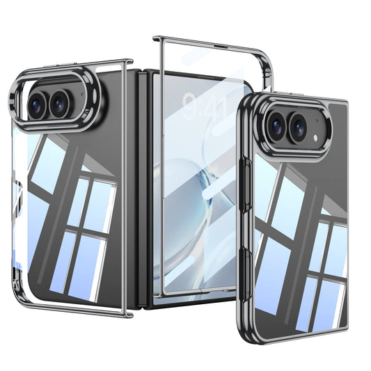 iPhone Duo | Ultra‑Slim Clear Plating Phone Case Built-in Tempered Glass Film