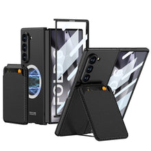 Load image into Gallery viewer, Magnetic Leather Card Holder Shockproof Phone Case With Screen Glass Protector For Galaxy Z Fold 6/5/4/3
