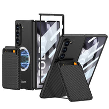 Load image into Gallery viewer, Magnetic Leather Card Holder Shockproof Phone Case With Screen Glass Protector For Galaxy Z Fold 6/5/4/3
