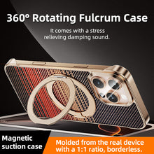 Load image into Gallery viewer, Carbon Fiber Phone Case With Magnetic Bracket For iPhone
