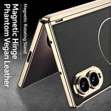 Load image into Gallery viewer, Luxurious Leather Golden Plating Phone Case with Built-In Tempered Glass &amp; Magnetic Bracket For  Galaxy Z Fold8 Wide Ultra
