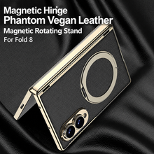 Load image into Gallery viewer, Luxurious Leather Golden Plating Phone Case with Built-In Tempered Glass &amp; Magnetic Bracket For  Galaxy Z Fold8 Wide Ultra
