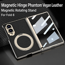 Load image into Gallery viewer, Luxurious Leather Golden Plating Phone Case with Built-In Tempered Glass &amp; Magnetic Bracket For  Galaxy Z Fold8 Wide Ultra
