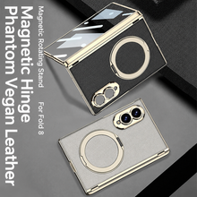 Load image into Gallery viewer, Luxurious Leather Golden Plating Phone Case with Built-In Tempered Glass &amp; Magnetic Bracket For  Galaxy Z Fold8 Wide Ultra
