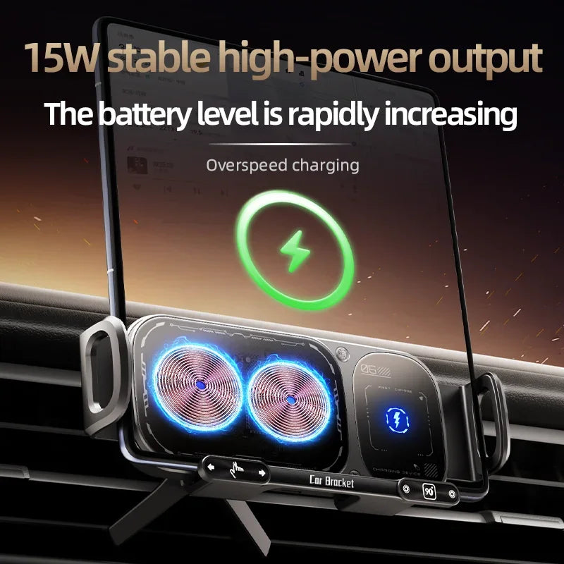 360° Rotating Wireless Car Mount For Galaxy Z Fold & iPhone Duo