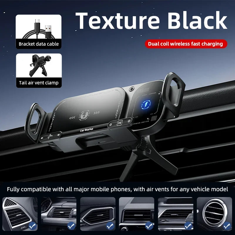 360° Rotating Wireless Car Mount For Galaxy Z Fold & iPhone Duo