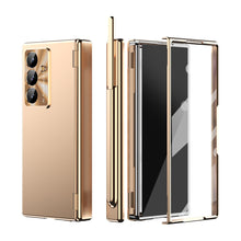 Load image into Gallery viewer, Electroplated Folding Case For Galaxy Z Fold 7/6/5/4/3 With Double Hinge Protector and Free Stylus
