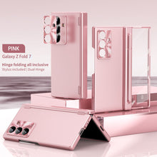 Load image into Gallery viewer, Electroplated Folding Case For Galaxy Z Fold 7/6/5/4/3 With Double Hinge Protector and Free Stylus
