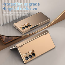 Load image into Gallery viewer, Electroplated Folding Case For Galaxy Z Fold 7/6/5/4/3 With Double Hinge Protector and Free Stylus

