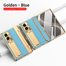 Load image into Gallery viewer, Luxury Leather Magnetic Bracket Shell Electroplated Phone Case With Screen Protector For Galaxy Z Fold8 Wide Ultra
