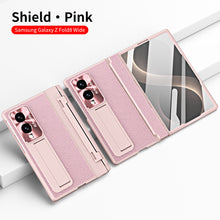 Load image into Gallery viewer, Luxury Leather Magnetic Bracket Shell Electroplated Phone Case With Screen Protector For Galaxy Z Fold8 Wide Ultra
