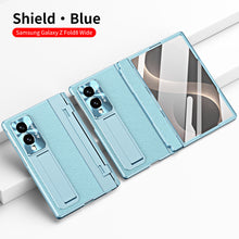 Load image into Gallery viewer, Luxury Leather Magnetic Bracket Shell Electroplated Phone Case With Screen Protector For Galaxy Z Fold8 Wide Ultra
