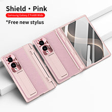 Load image into Gallery viewer, Luxury Leather Magnetic Bracket Shell Electroplated Phone Case With Screen Protector For Galaxy Z Fold8 Wide Ultra

