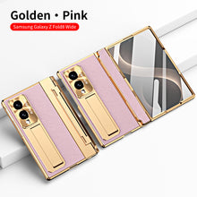 Load image into Gallery viewer, Luxury Leather Magnetic Bracket Shell Electroplated Phone Case With Screen Protector For Galaxy Z Fold8 Wide Ultra
