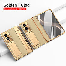 Load image into Gallery viewer, Luxury Leather Magnetic Bracket Shell Electroplated Phone Case With Screen Protector For Galaxy Z Fold8 Wide Ultra
