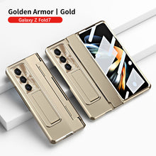 Load image into Gallery viewer, Golden Armor Hinge Magnetic Bracket Protective Phone Case With Front Protection Film For Galaxy Z Fold 7/6/5/4/3

