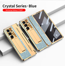 Load image into Gallery viewer, Luxury Crystal Gold Electroplated Shockproof Phone Case With Screen Protector For Galaxy Z Fold 7/6/5/4/3
