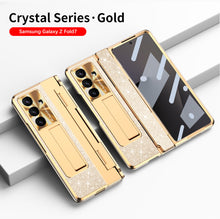 Load image into Gallery viewer, Luxury Crystal Gold Electroplated Shockproof Phone Case With Screen Protector For Galaxy Z Fold 7/6/5/4/3
