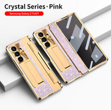 Load image into Gallery viewer, Luxury Crystal Gold Electroplated Shockproof Phone Case With Screen Protector For Galaxy Z Fold 7/6/5/4/3
