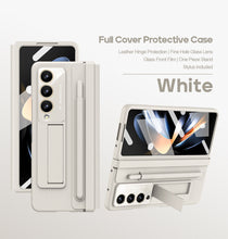 Load image into Gallery viewer, Leather Anti-fall Protective Pen Slot Phone Case With Front Protection Film &amp; Stylus For Samsung Galaxy Z Fold5 Fold4 - Mycasety Mycasety
