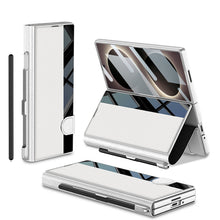 Load image into Gallery viewer, Galaxy Z Fold8 Wide Ultra Luxurious Leather Folio Case with Built-In Tempered Glass &amp; Pen Holder
