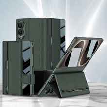 Load image into Gallery viewer, Galaxy Z Fold8 Wide Ultra Luxurious Leather Folio Case with Built-In Tempered Glass &amp; Pen Holder
