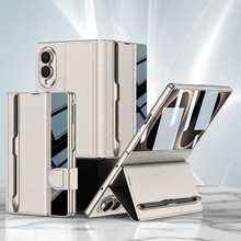 Load image into Gallery viewer, Galaxy Z Fold8 Wide Ultra Luxurious Leather Folio Case with Built-In Tempered Glass &amp; Pen Holder
