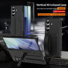 Load image into Gallery viewer, Hinge Pen Box Shockproof Phone Case With Screen Protector &amp; Wristband Holder For Galaxy Z Fold 7/6/5/4/3
