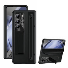 Load image into Gallery viewer, Leather Golden Electroplated Phone Case With Back Screen Glass and Stylus For Galaxy Z Fold8 Wide Ultra
