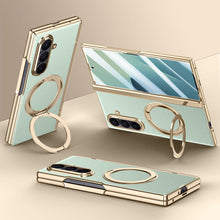 Load image into Gallery viewer, Luxurious Leather Golden Plating Phone Case with Built-In Tempered Glass &amp; Magnetic Bracket For  Galaxy Z Fold8 Wide Ultra
