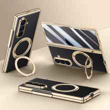 Load image into Gallery viewer, Luxurious Leather Golden Plating Phone Case with Built-In Tempered Glass &amp; Magnetic Bracket For  Galaxy Z Fold8 Wide Ultra
