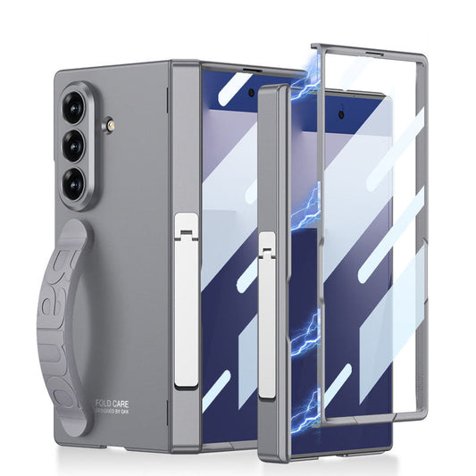 Magnetic Hinge Hidden Bracket All-included Phone Case With Wristband For Galaxy Z Fold 7