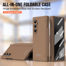 Load image into Gallery viewer, Frosted Silicone Hinge Protective Phone Case With Pen Slot &amp; Stylus &amp; Glass Film For Galaxy Z Fold Series
