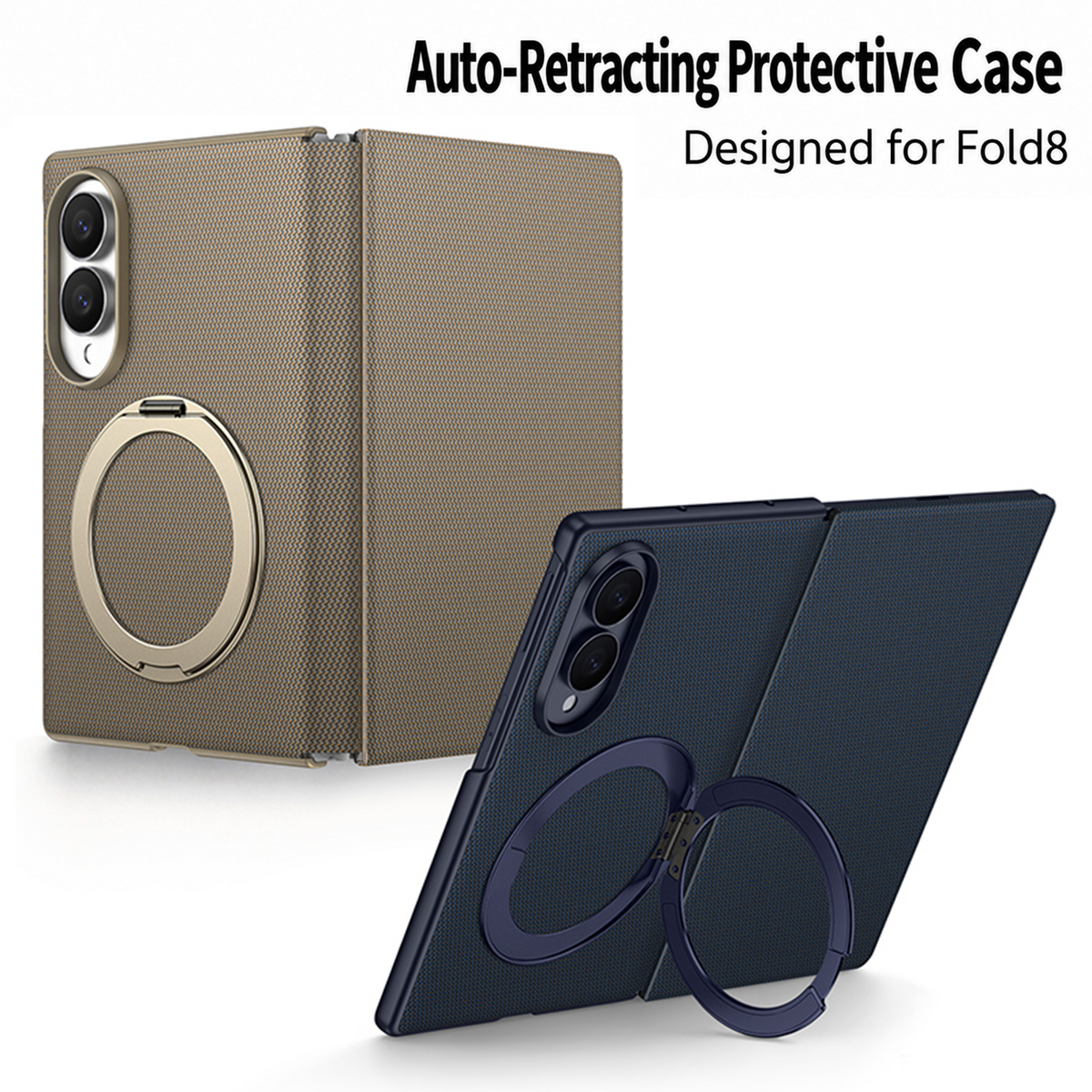 Galaxy Z Fold8 | Magnetic Flip Phone Case with Expandable Cover & Built-in Magnetic Ring Holder | 🔥 Limited-Time 50% OFF 🏷️🎉🥳