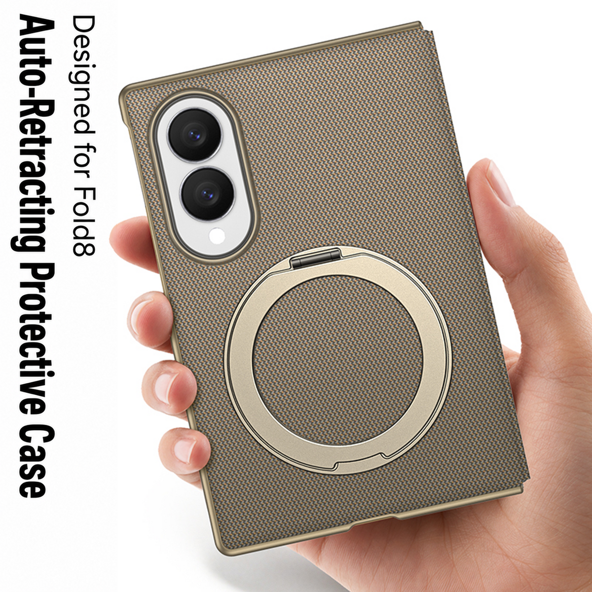 Galaxy Z Fold8 | Magnetic Flip Phone Case with Expandable Cover & Built-in Magnetic Ring Holder | 🔥 Limited-Time 50% OFF 🏷️🎉🥳