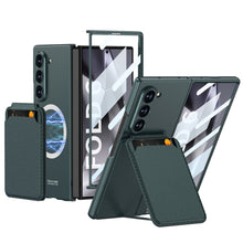 Load image into Gallery viewer, Magnetic Leather Card Holder Shockproof Phone Case With Screen Glass Protector For Galaxy Z Fold 6/5/4/3
