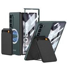 Load image into Gallery viewer, Magnetic Leather Card Holder Shockproof Phone Case With Screen Glass Protector For Galaxy Z Fold 6/5/4/3
