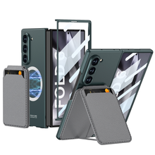 Load image into Gallery viewer, Magnetic Leather Card Holder Shockproof Phone Case With Screen Glass Protector For Galaxy Z Fold 6/5/4/3

