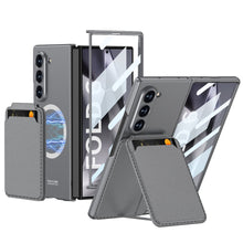 Load image into Gallery viewer, Magnetic Leather Card Holder Shockproof Phone Case With Screen Glass Protector For Galaxy Z Fold 6/5/4/3

