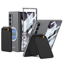 Load image into Gallery viewer, Magnetic Leather Card Holder Shockproof Phone Case With Screen Glass Protector For Galaxy Z Fold 6/5/4/3
