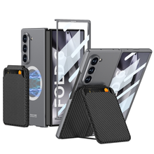 Load image into Gallery viewer, Magnetic Leather Card Holder Shockproof Phone Case With Screen Glass Protector For Galaxy Z Fold 6/5/4/3

