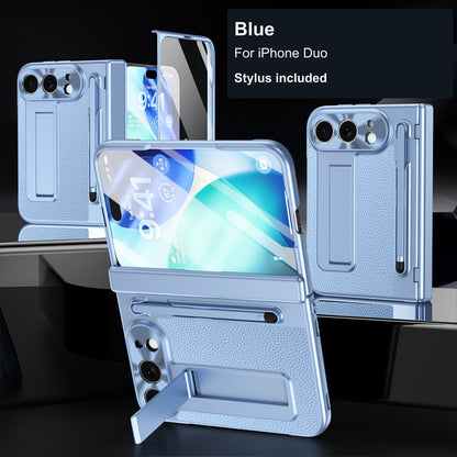 iPhone Duo | Textured Kickstand Case with Stylus & Tempered Glass