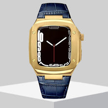 Load image into Gallery viewer, Luxury Metal Case Leather Strap For Apple Watch Series 44/45 mm - Mycasety Mycasety
