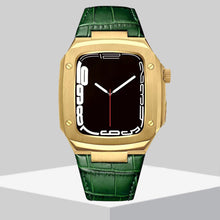 Load image into Gallery viewer, Luxury Metal Case Leather Strap For Apple Watch Series 44/45 mm - Mycasety Mycasety
