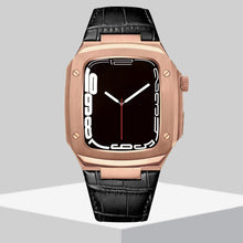 Load image into Gallery viewer, Luxury Metal Case Leather Strap For Apple Watch Series 44/45 mm - Mycasety Mycasety

