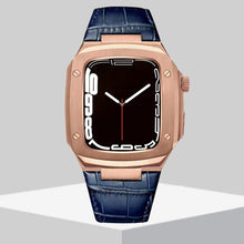 Load image into Gallery viewer, Luxury Metal Case Leather Strap For Apple Watch Series 44/45 mm - Mycasety Mycasety
