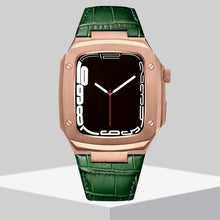 Load image into Gallery viewer, Luxury Metal Case Leather Strap For Apple Watch Series 44/45 mm - Mycasety Mycasety
