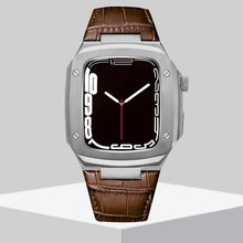 Load image into Gallery viewer, Luxury Metal Case Leather Strap For Apple Watch Series 44/45 mm - Mycasety Mycasety
