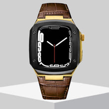 Load image into Gallery viewer, Luxury Metal Case Leather Strap For Apple Watch Series 44/45 mm - Mycasety Mycasety
